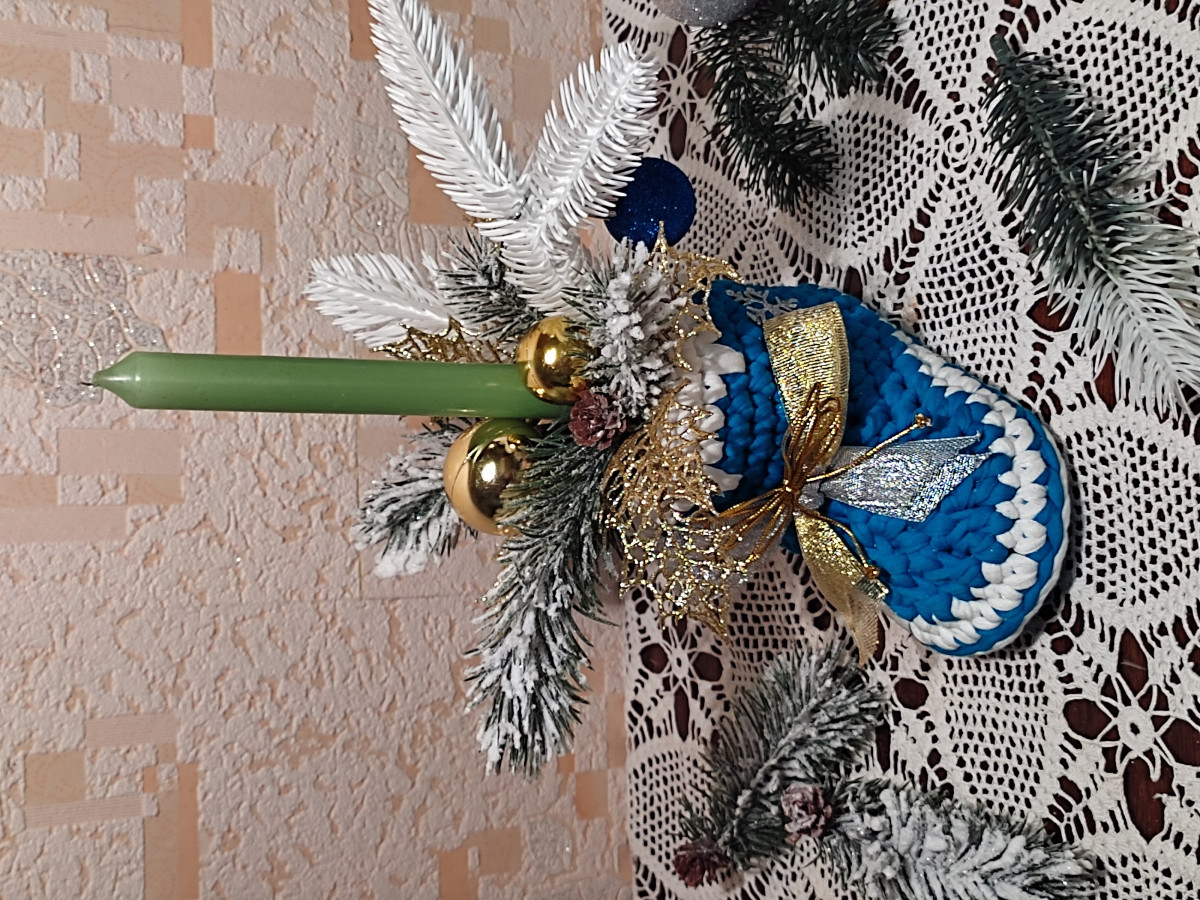 Новогодняя композиция а сапожке
