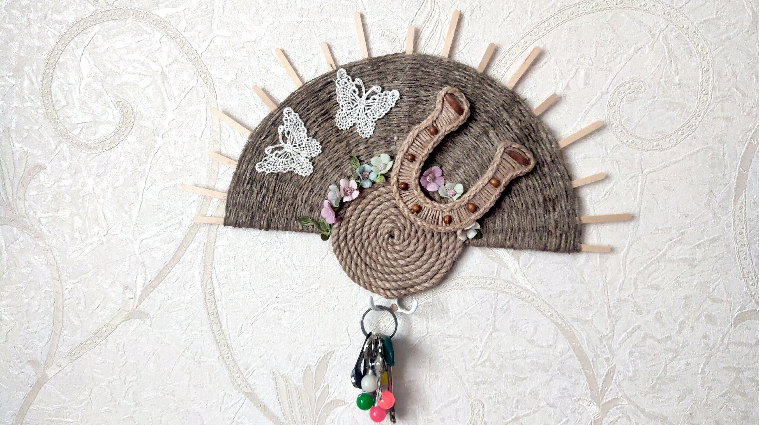 Красивая ключница из джута своими руками. DIY/рукоделие