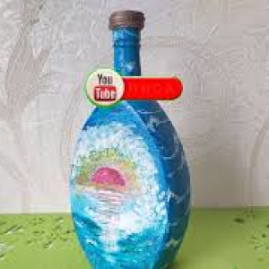 Декор бутылки рисунок волна